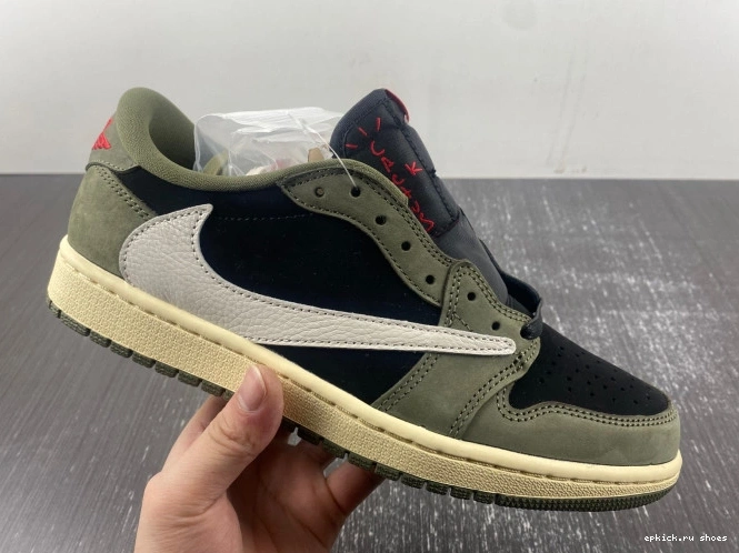 Rep SCOTT 1 X LOW DM7866-002 JORDAN TRAVIS OLIVE' SP 'BLACK OG AIR 0728